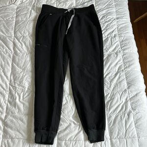 Figs Black Jogger Sweatpants with Tapered Leg Design